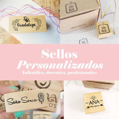 Kit de Sellos Personalizados (Incluye almohadilla entintada) - Lamusilá